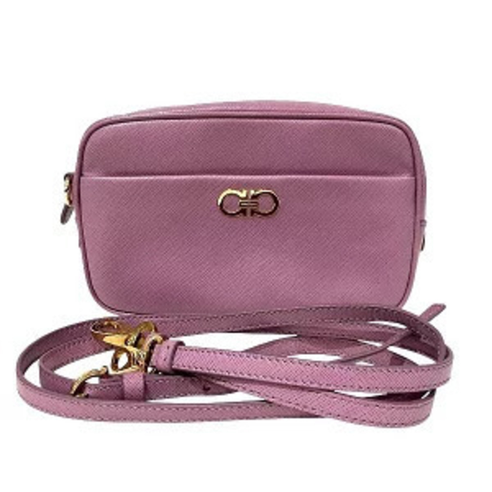 Salvatore Ferragamo Gancini Pink Leather Bag Shoulder